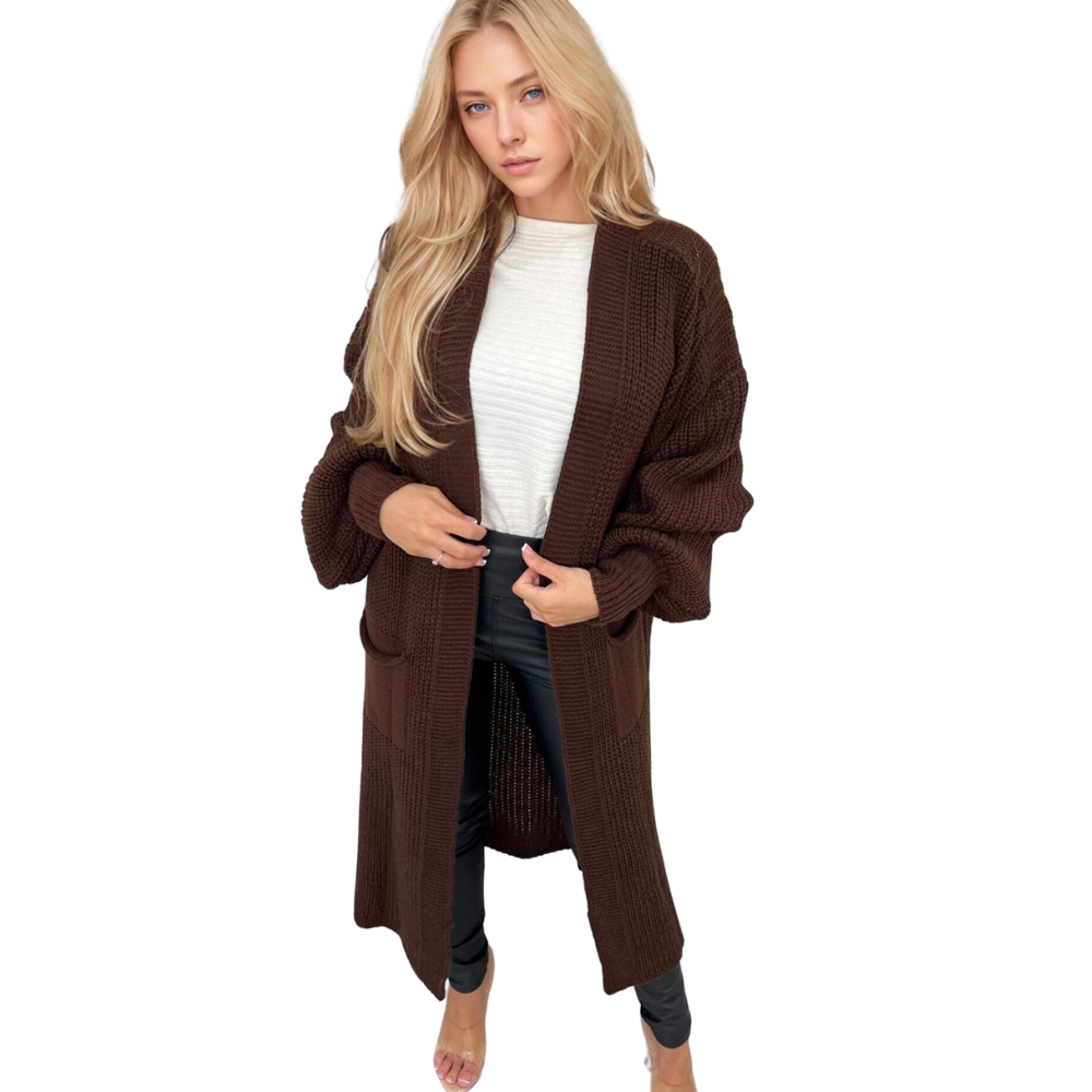 Balloon Sleeve Long Cardigan