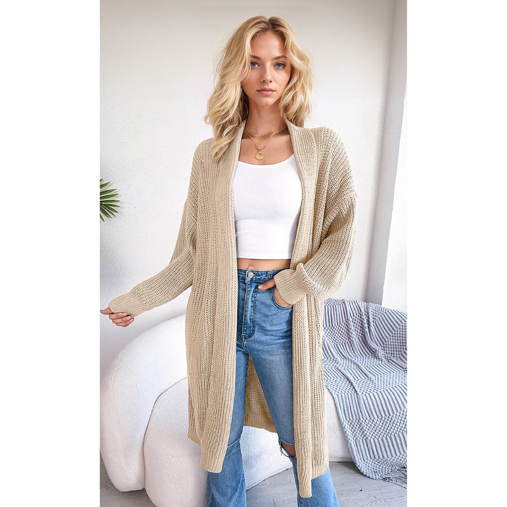 Extra Long Straight Sleeve Cardigan