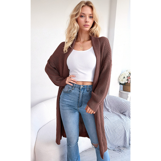 Extra Long Straight Sleeve Cardigan