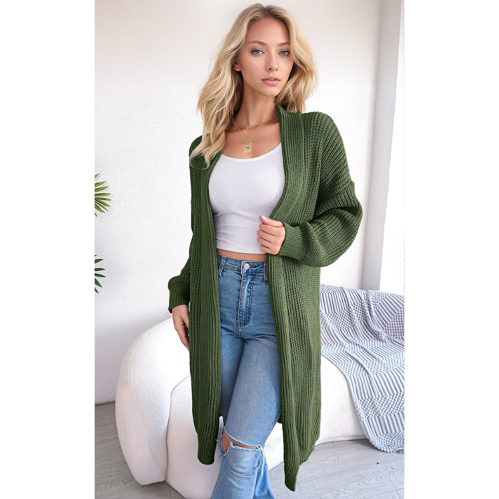 Extra Long Straight Sleeve Cardigan