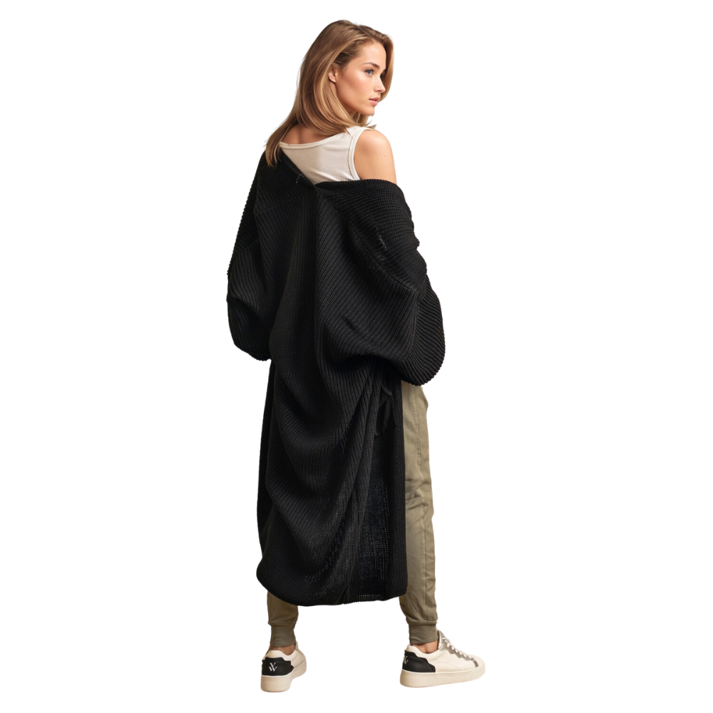 Balloon Sleeve Long Cardigan