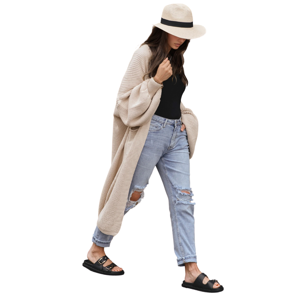 Balloon Sleeve Long Cardigan